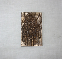 Bronzeplakette mit Motiv Firmung, 8 x 12,5 cm